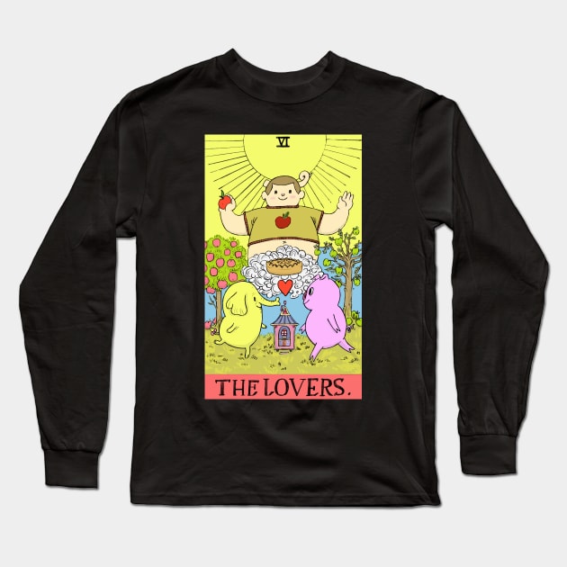 Tree Trunks & Mr Pig as The Lovers Tarot Long Sleeve T-Shirt by sadnettles